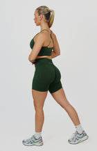 Tempo Seamless Scrunch Shorts & Multi-Way Sports Bra Set - Hunter Green
