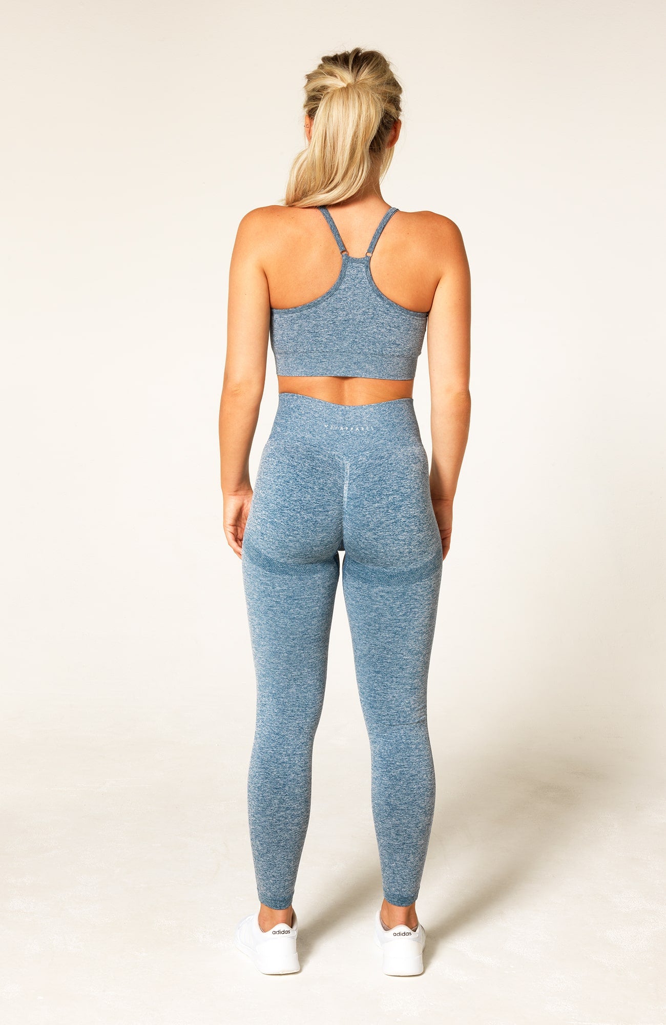 Define Seamless Scrunch Leggings & Sports Bra Set - Blue Marl